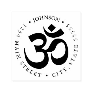 Einfache Om-Symbol-Rückgabebezeichnung Permastempel