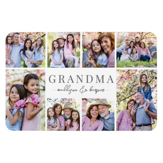 Einfache Oma-FotoCollage Magnet (Horizontal)
