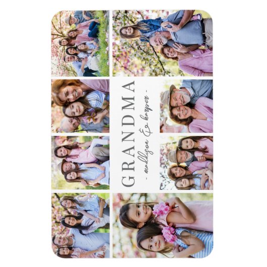 Einfache Oma-FotoCollage Magnet (Vertikal)