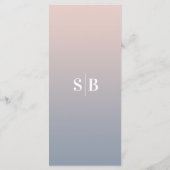 Einfache Ombre Blush Pink & Dusty Blue Wedding Men Menükarte (Rückseite)