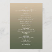 Einfache Ombre Dark Green & Gold Hochzeit Zeremoni Programm (Rückseite)