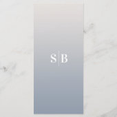 Einfache Ombre Off-White & Dusty Blue Wedding Menü Menükarte (Rückseite)