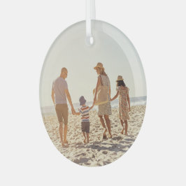 Einfache One Christmas Foto Round Ornament Aus Glas
