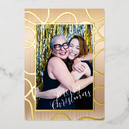 Einfache One Foto Gold Foil Ferienkarte Folien Feiertagskarte