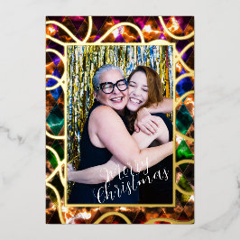 Einfache One Foto Multicolor Foil Ferienkarte Folien Feiertagskarte