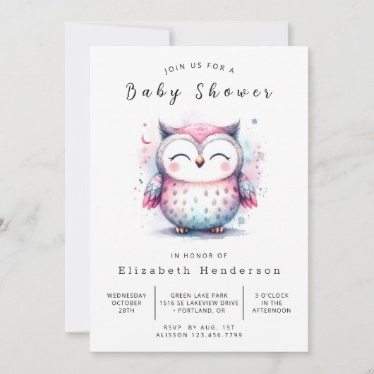 Einfache Online-Baby-Dusche Einladung (Vorderseite)