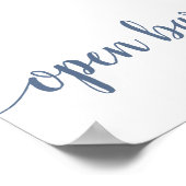 Einfache Open Bar | Dusty Blue Any Event Sign Poster (Ecke)