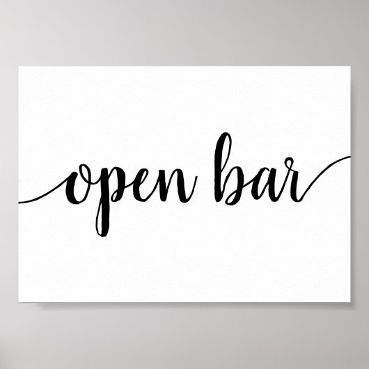 Einfache Open Bar | Schwarzes Skript Jedes Ereigni Poster (Vorne)