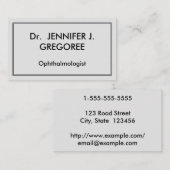 Einfache Ophthalmologin-Visitenkarte Visitenkarte (Vorne/Hinten)