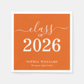 Einfache Orange Abschlussklasse 2026 Serviette (Vorderseite)