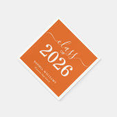 Einfache Orange Abschlussklasse 2026 Serviette (Ecke)