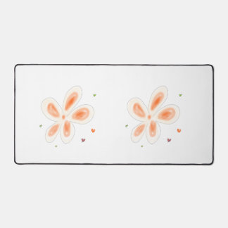 Einfache Orange Blumen Kunst Schreibtischmatte – M