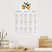 Einfache Orange Boho Botanische Hochzeitsskala Poster (Küche)