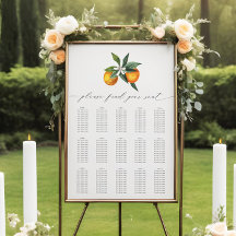 Einfache Orange Boho Botanische Hochzeitsskala