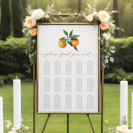 Einfache Orange Boho Botanische Hochzeitsskala Poster