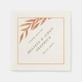 Einfache Orange Branch Herbsthochzeit Serviette (Vorderseite)