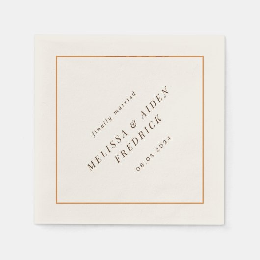 Einfache Orange Branch Herbsthochzeit Serviette (Vorderseite)