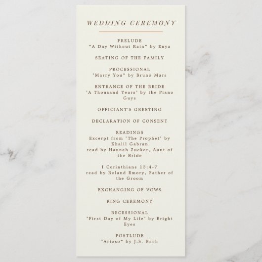 Einfache Orange Branch-Hochzeit im Herbst Programm (Vorderseite)