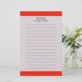 Einfache Orange Briefpapier (Stehend Vorderseite)
