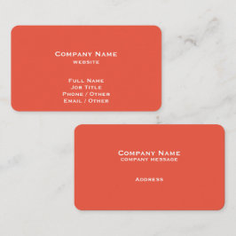Einfache Orange Business Card Visitenkarte