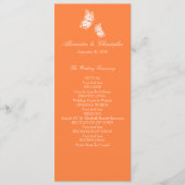 Einfache Orange Butterflies Hochzeitsprogramm Programm (Vorderseite)