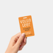 Einfache Orange Event Volunteer QR Code ID Ausweis (Handheld)