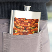 Einfache orange Frucht mit Namen minimal benutzerd Flachmann (Beispiel)