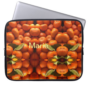 Einfache orange Frucht mit Namen minimal benutzerd Laptopschutzhülle