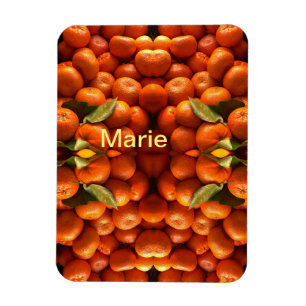 Einfache orange Frucht mit Namen minimal benutzerd Magnet