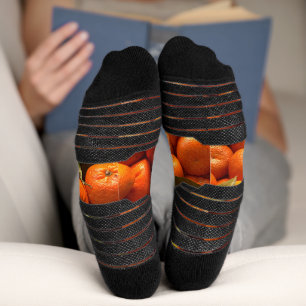 Einfache orange Frucht mit Namen minimal benutzerd Socken