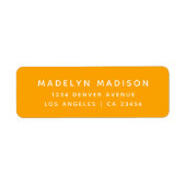 Einfache Orange Minimalistisch Elegante Rücksendea (Vorne)