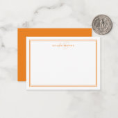 Einfache Orange-Minimalistische Monogramm-Zwei-Gre Mitteilungskarte (Vorderseite/Rückseite Beispiel)