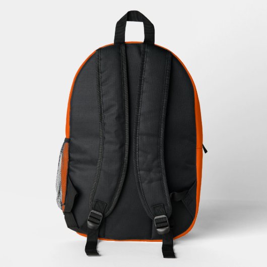 Einfache Orange Monogramm Bedruckter Rucksack (Rückseite)