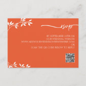 Einfache Orange- oder Code-Menü Hochzeitskarte Begleitkarte (Vorderseite)