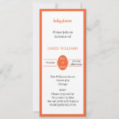 Einfache Orange Personalisiert Baby Dusche Einladung (Vorderseite)