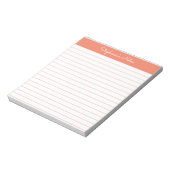 Einfache Orange Personalisiert Linke Notepad Notizblock (Rotiert)