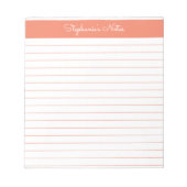 Einfache Orange Personalisiert Linke Notepad Notizblock (Vorderseite)