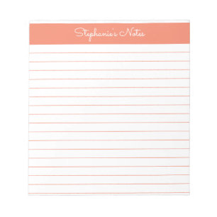 Einfache Orange Personalisiert Linke Notepad Notizblock