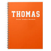 Einfache Orange Personalisiert School Notizblock (Vorderseite)