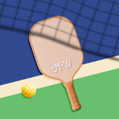 Einfache Orange Retro Monogramm Pickleball Schläger