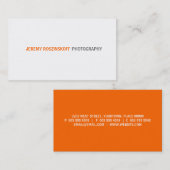 Einfache orange Text-Visitenkarte Visitenkarte (Vorne/Hinten)