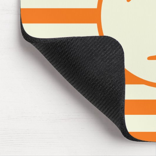 Einfache Orange- und Beige Streifen-Muster Mousepad (Ecke)