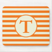 Einfache Orange- und Beige Streifen-Muster Mousepad (Vorne)