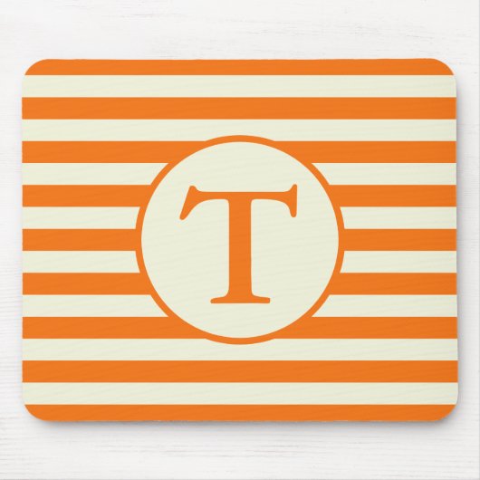 Einfache Orange- und Beige Streifen-Muster Mousepad (Vorne)