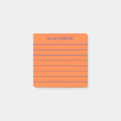 Einfache Orange- und Blauer Name Post-it Klebezettel (Vorderseite)