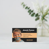 Einfache Orange- und Schwarz-Party-Gesichtspainte Visitenkarte (Stehend Vorderseite)