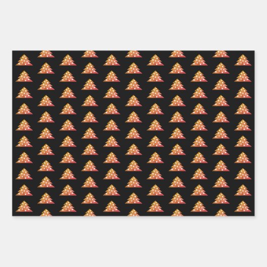Einfache Orange Weihnachtsbaum Holiday Pattern Wra Geschenkpapier Set (Vorderseite)