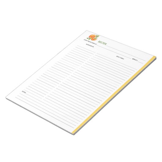 Einfache orangefarbene Speisen Notizblock (angewinkelt)