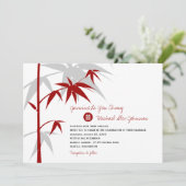 Einfache Orientalische Bambusbaume Moderne Chinesi Einladung (Stehend Vorderseite)