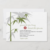 Einfache Orientalische Bambusbaume Moderne Chinesi Einladung (Vorderseite)